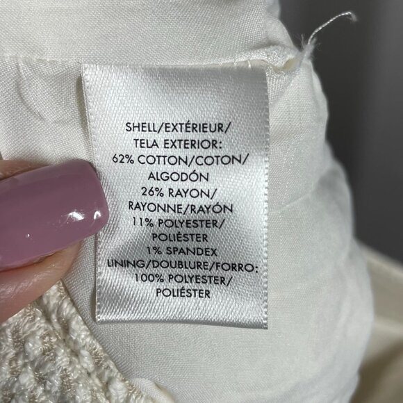 NEW Ann Taylor Skirt Womens 4 tan off white woven a line preppy classic - Picture 4 of 8